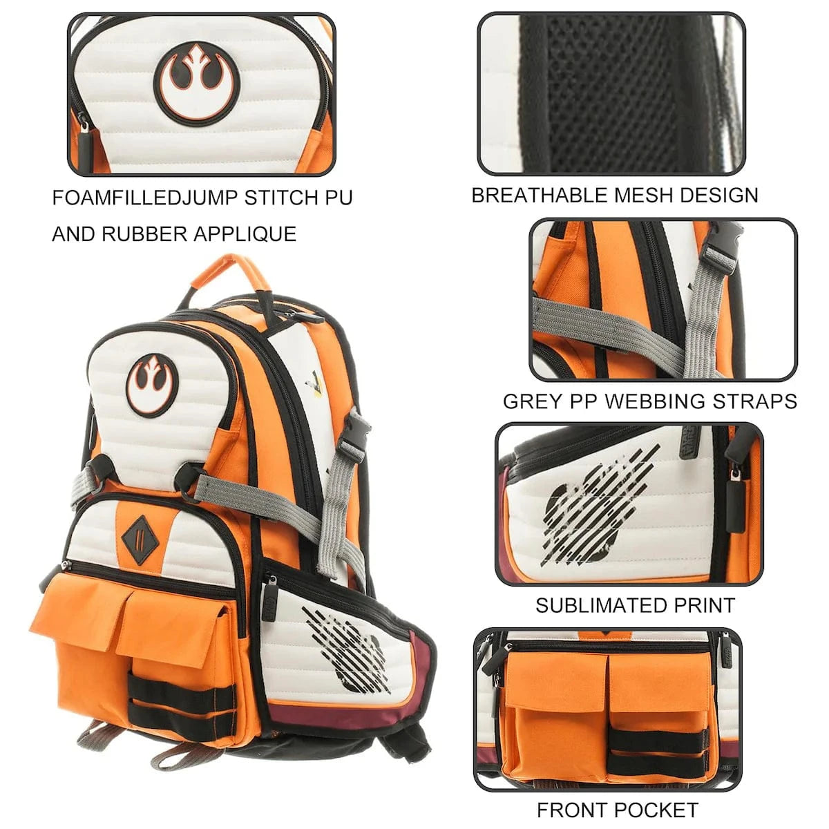 BioWorld Backpack Star Wars Episode IV Rebel Alliance Travel Backpack BP3VJUSTW01RE00
