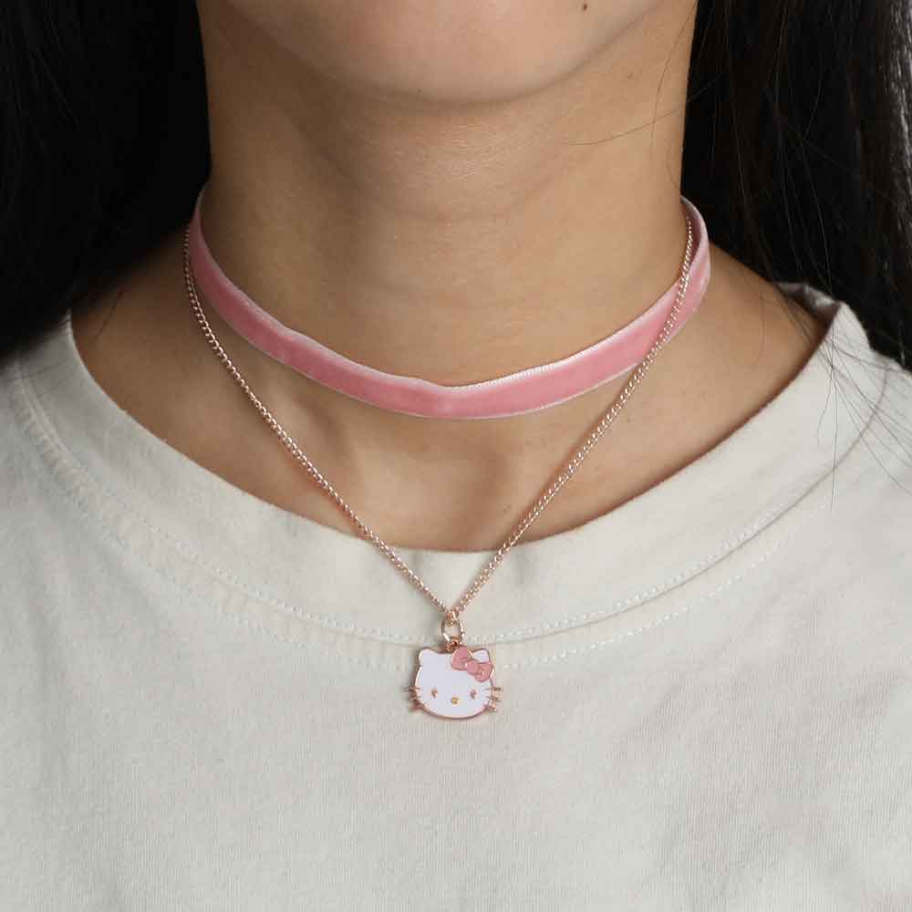 BioWorld Necklace Sanrio Hello Kitty Velvet & Chain Choker Set NK99VWHKCPP00