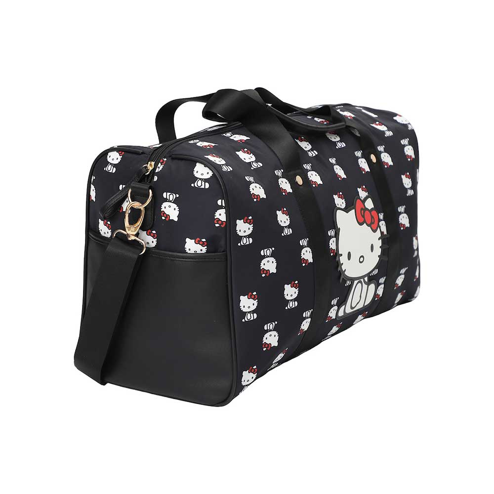 BioWorld Tote Bag Hello Kitty AOP Black Travel Duffle Bag DBY63B9HKCPP00