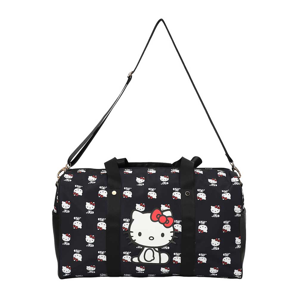 BioWorld Tote Bag Hello Kitty AOP Black Travel Duffle Bag DBY63B9HKCPP00