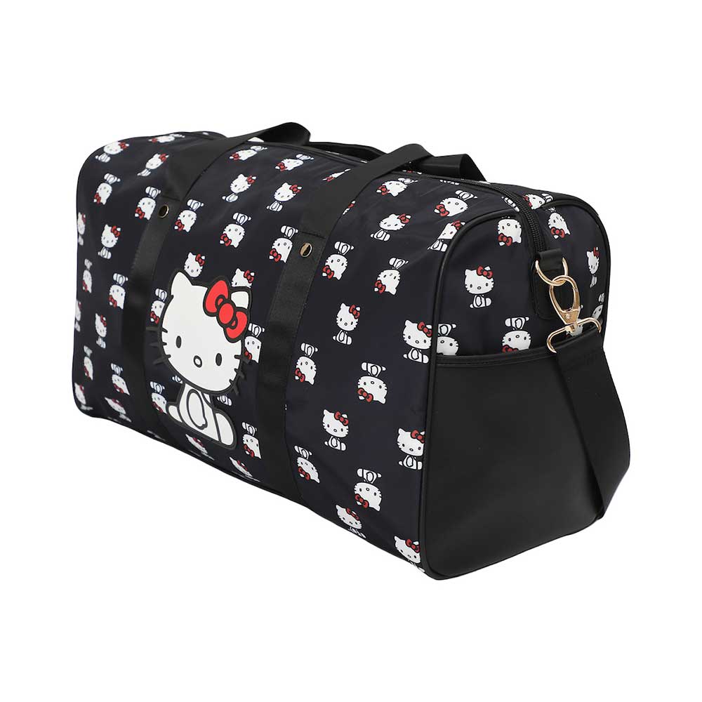 BioWorld Tote Bag Hello Kitty AOP Black Travel Duffle Bag DBY63B9HKCPP00