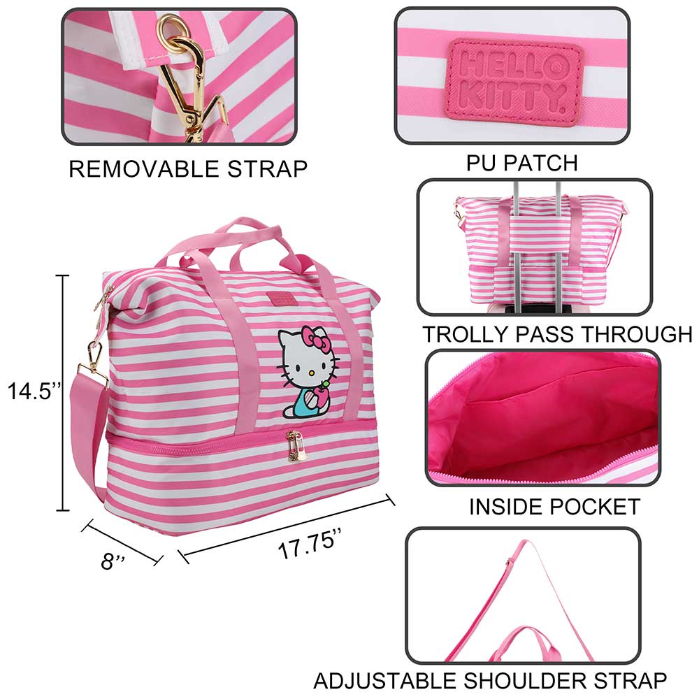 BioWorld Tote Bag Hello Kitty Duffle Travel Bag DBY6SZ3HKCPP00
