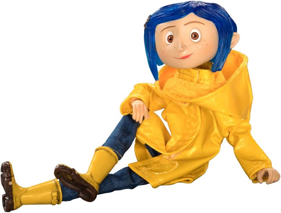NECA Action Figure Laika Coraline 8" Articulated Action Figure In Yellow Raincoat 966N122220