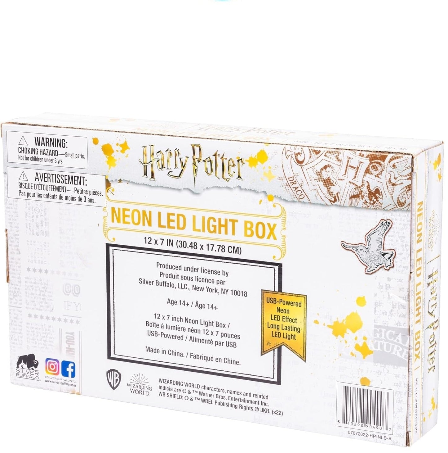 Silver Buffalo Desk Light Harry Potter Neon Led Light Box HP1708NTB