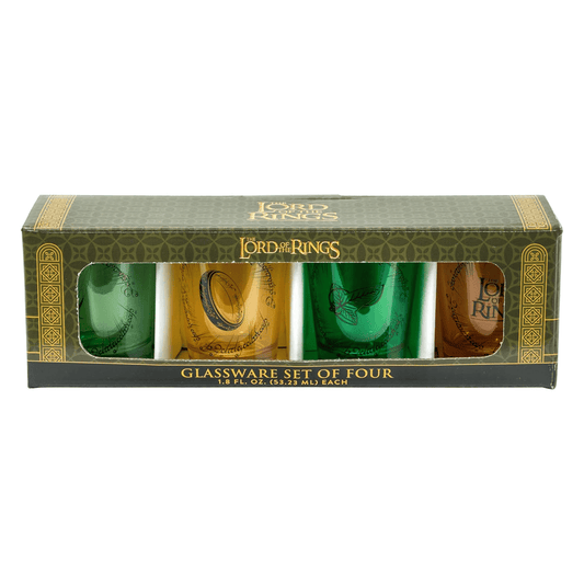 Silver Buffalo Shot Glass Lord of the Rings Boxed Color 4pc. 1.8oz. Mini Glass Set LTRA0764B-CI012SB