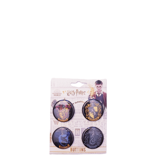 Wizarding World Harry Potter Hogwarts Button Pins 4pk