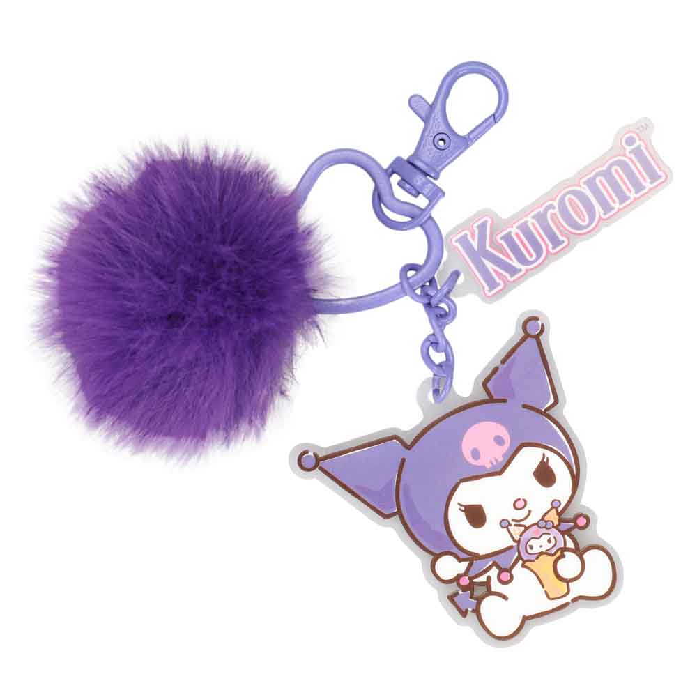 BioWorld Keychain Sanrio Kuromi Charm & Pom-Pom Keychain KEU52D5KMIPP00