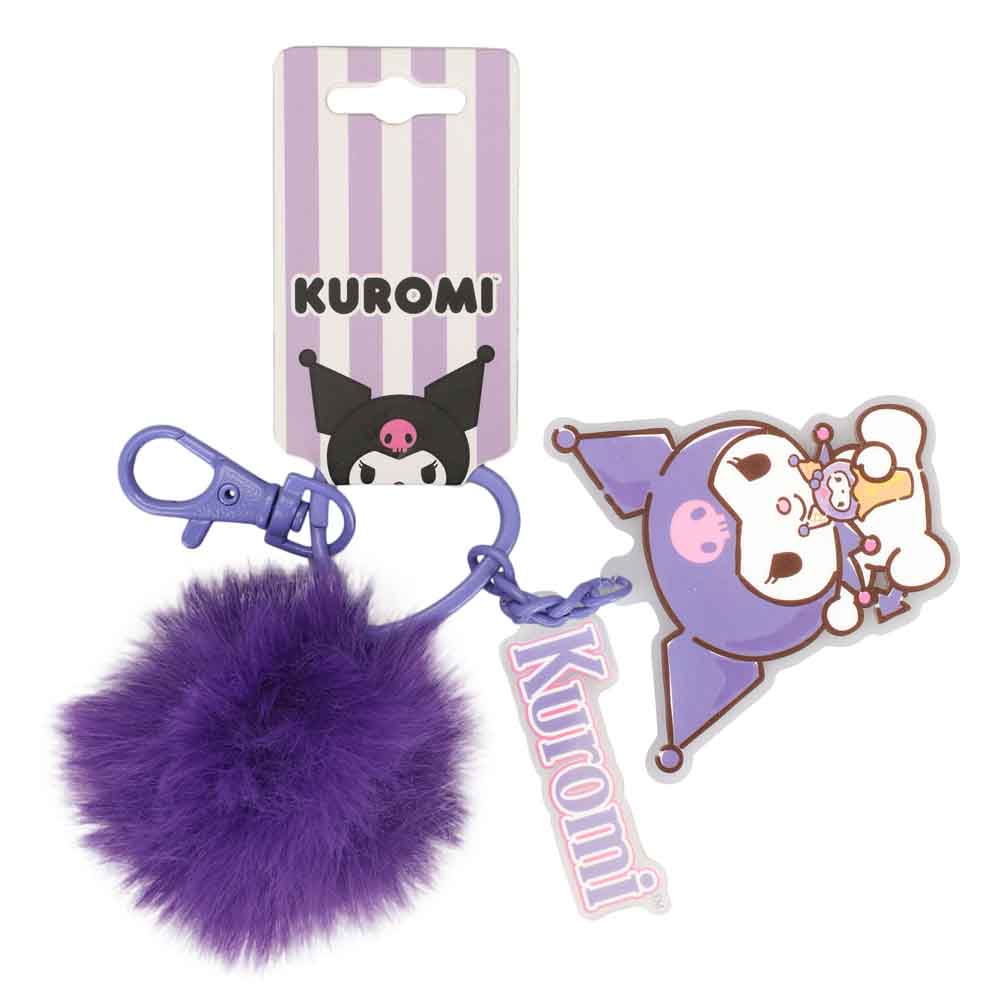 BioWorld Keychain Sanrio Kuromi Charm & Pom-Pom Keychain KEU52D5KMIPP00