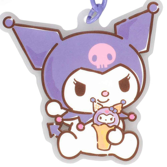BioWorld Keychain Sanrio Kuromi Charm & Pom-Pom Keychain KEU52D5KMIPP00
