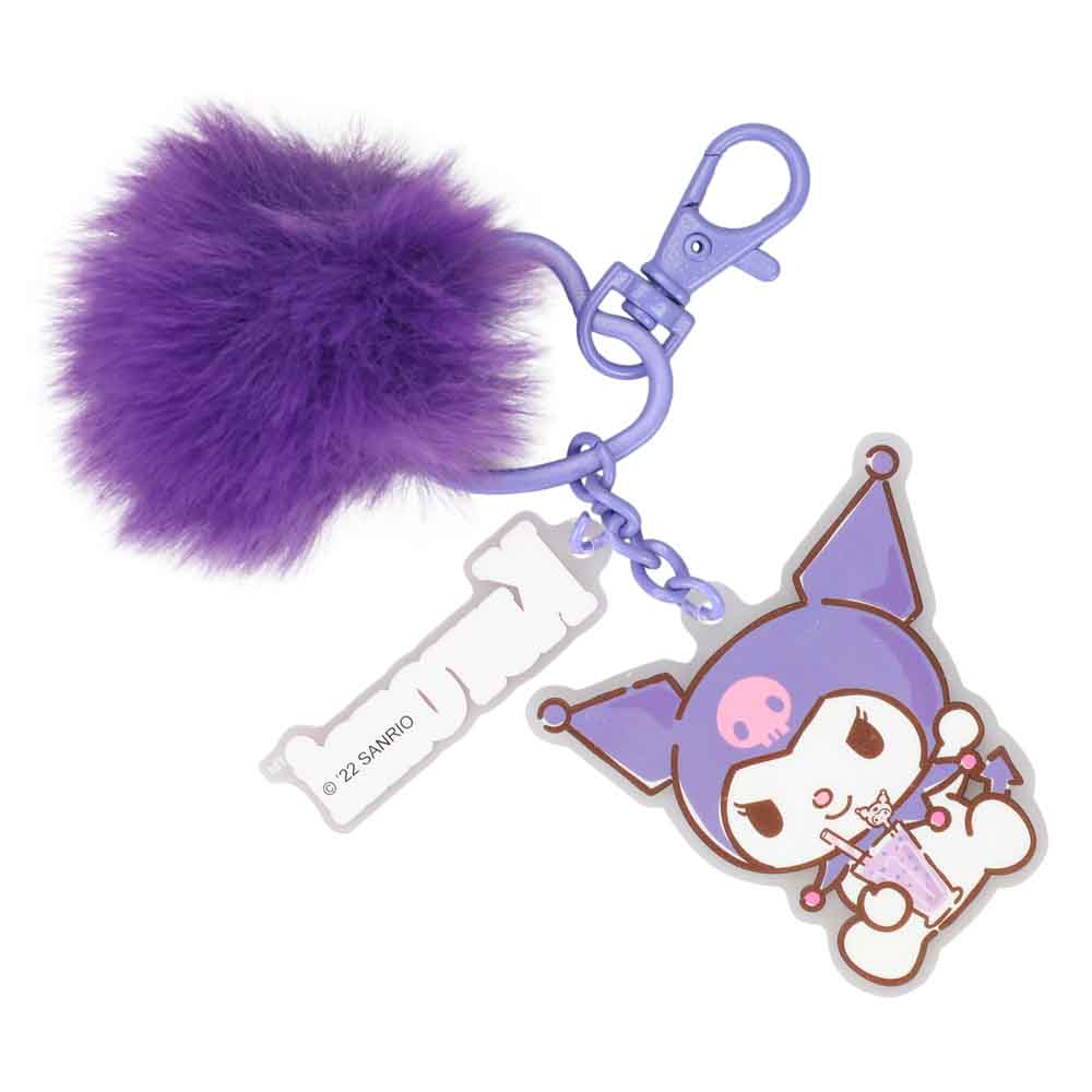 BioWorld Keychain Sanrio Kuromi Charm & Pom-Pom Keychain KEU52D5KMIPP00