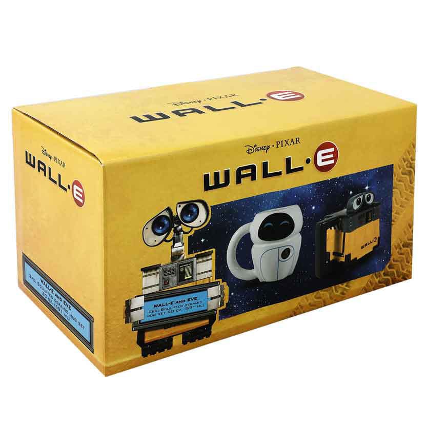 Bioworld Mug Disney Pixar Wall-E & Eve 3D Ceramic Mug Set In Box