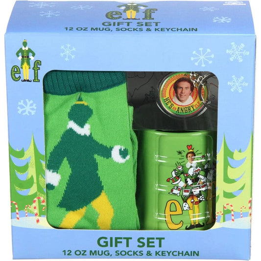 CultureFly Mug Buddy The Elf Mug, Socks & Keychain Gift Set CF152992BE