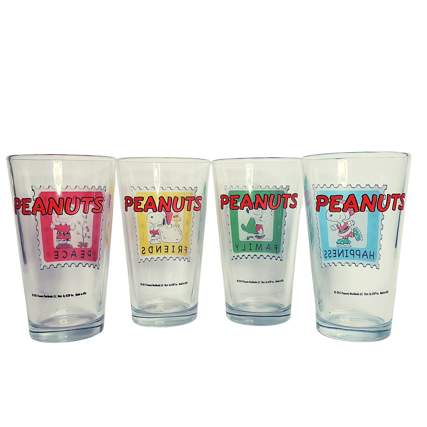 ICUP Pint Glass Charles Schulz Peanuts Pint Glassware Set 16oz PEA09761