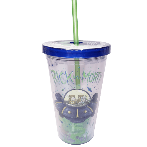 Silver Buffalo Tumbler Adult Swim Rick And Morty Tumbler With Reusable Ice Cubes 16oz RM120281