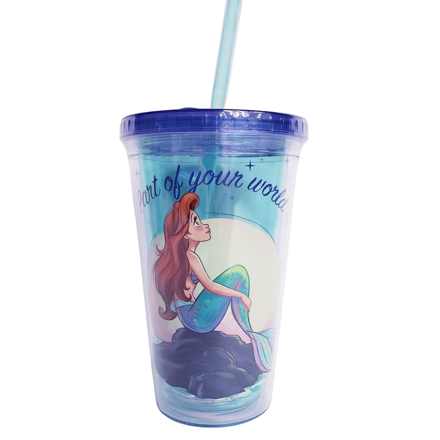 Silver Buffalo Tumbler Disney The Little Mermaid Tumbler With Reusable Ice Cubes 16oz DP140681 Ariel