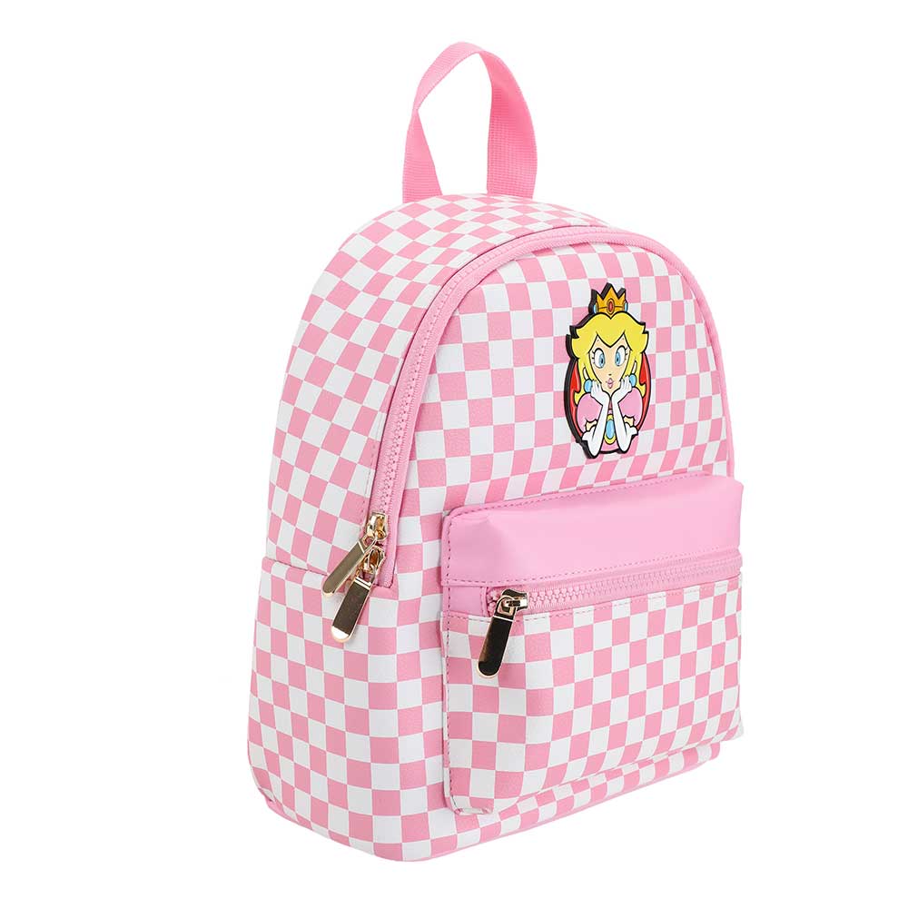 Bioworld Nintendo Super Mario Princess Peach Checkered Mini Backpack ...