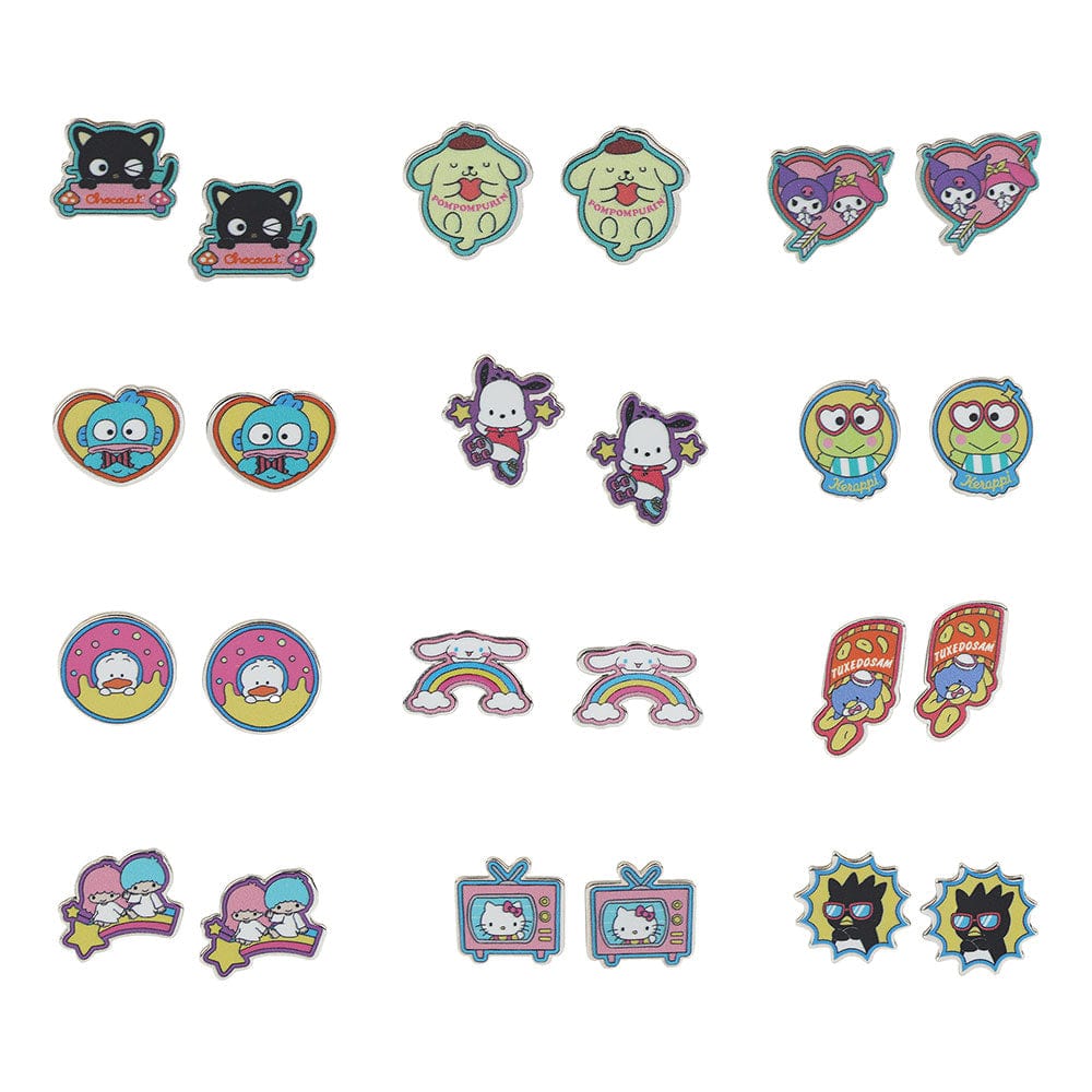 Hello Kitty Bio Bioworld Sanrio Hello Kitty And Friends 12-Pack Earring Set ...