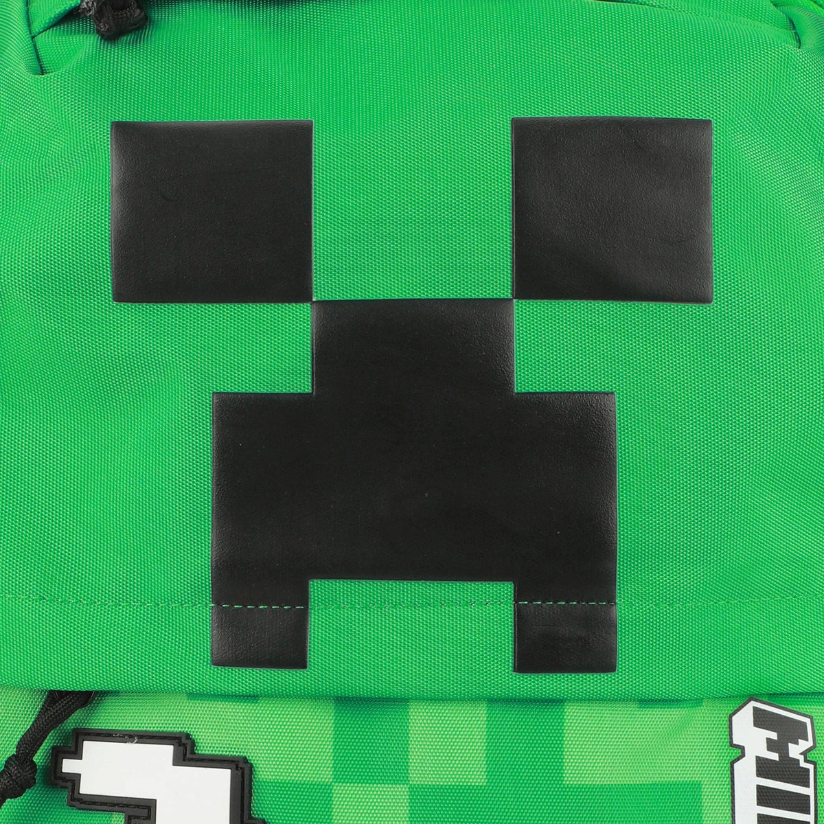 Bioworld Merchandising Backpack Minecraft Creeper & Pickax Green Adult 17.5" Backpack BPA5R2MMNCPP00