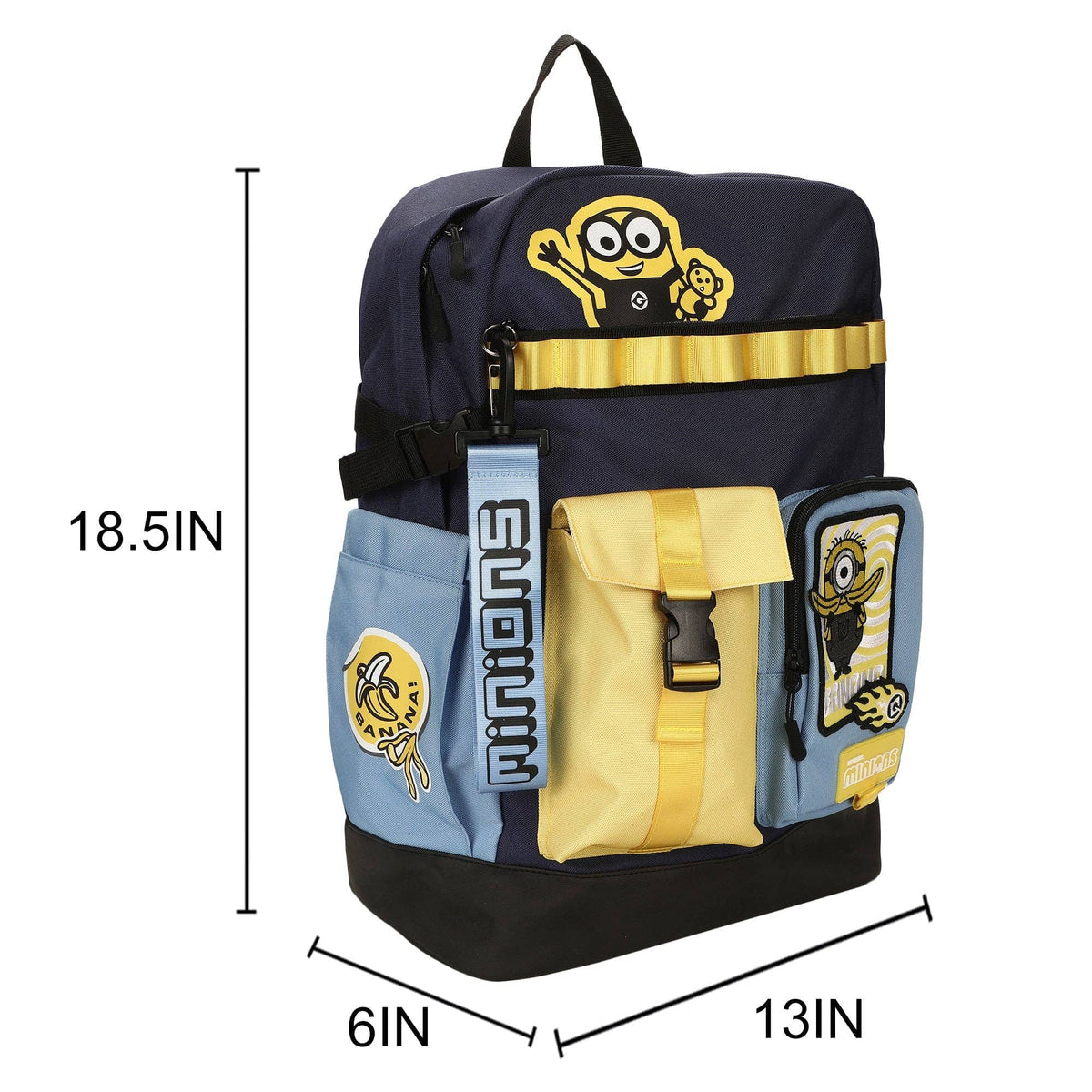 Bioworld Merchandising Backpack Minions Character Art Navy 18.5" Adult Utility Backpack BPAAJXBDMEPP00