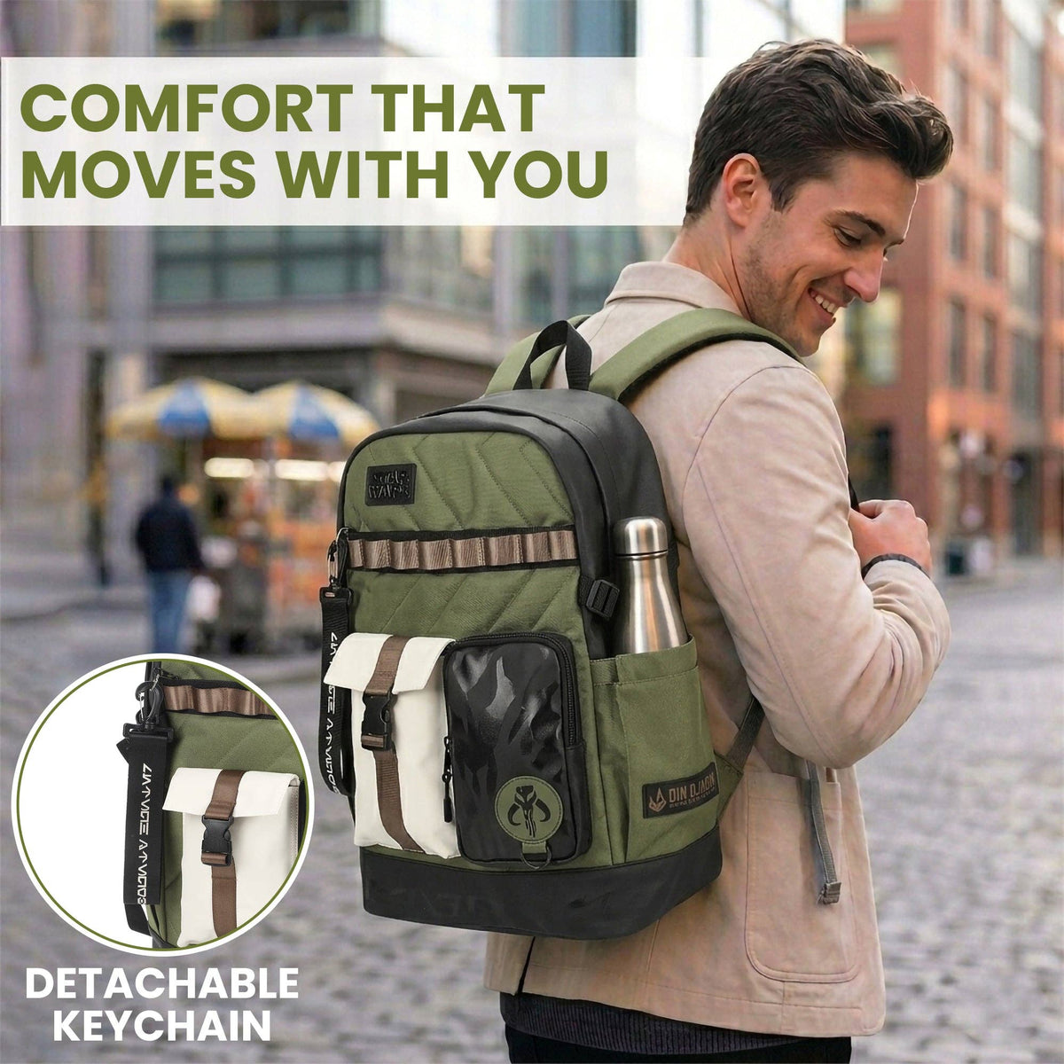 Bioworld Merchandising Backpack Star Wars The Mandalorian Green 18.5" Backpack BPAAJXESTWPP00