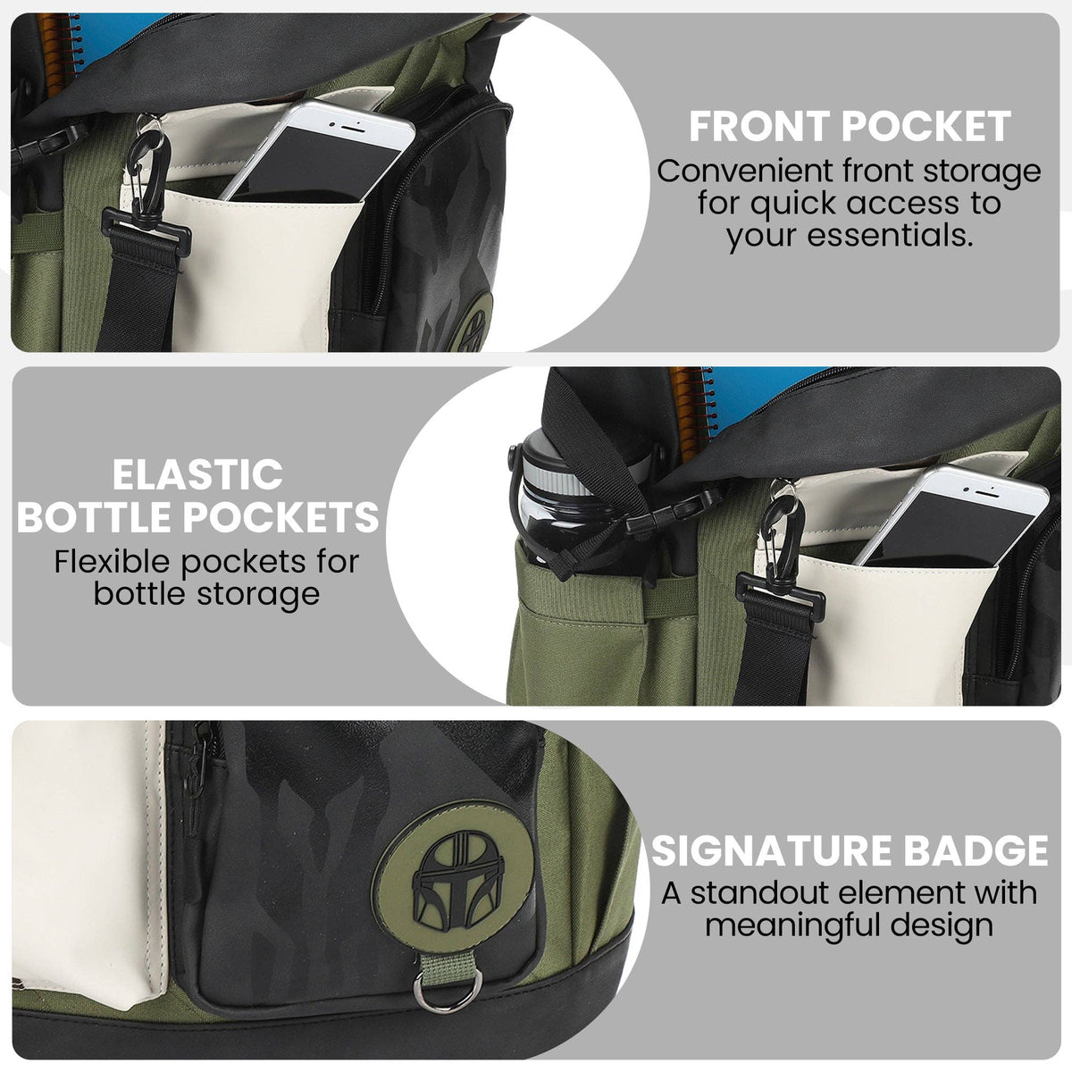 Bioworld Merchandising Backpack Star Wars The Mandalorian Green 18.5" Backpack BPAAJXESTWPP00