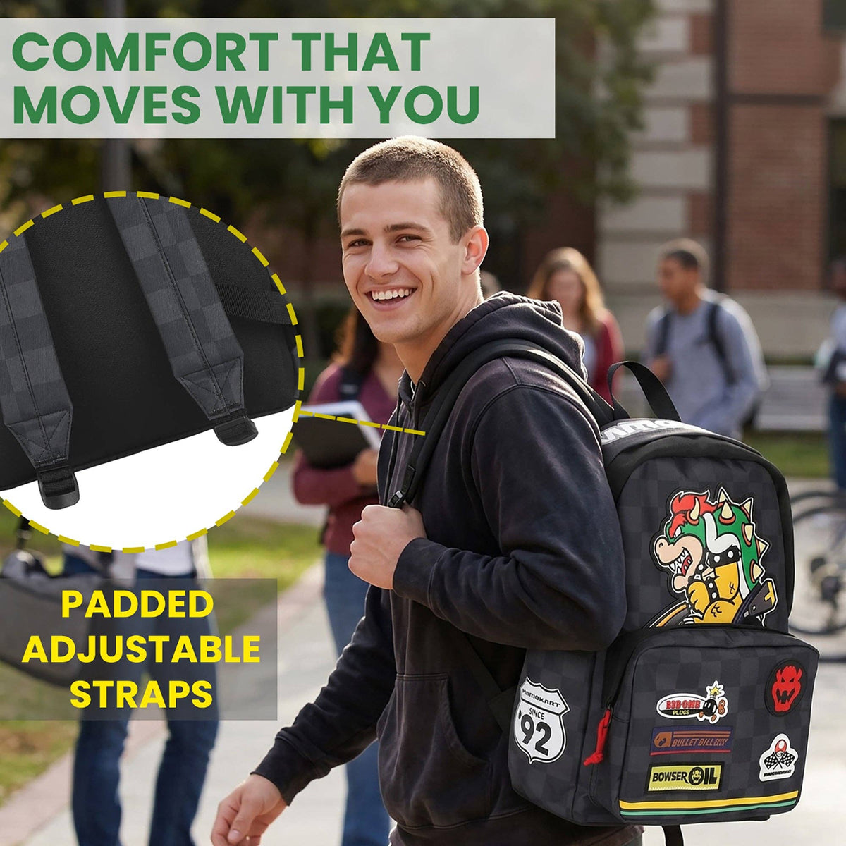 Bioworld Merchandising Backpacks Mario Kart Novelty Bowser Kart Inspired Adult 17" Backpack BPA6XF9NTNPP00