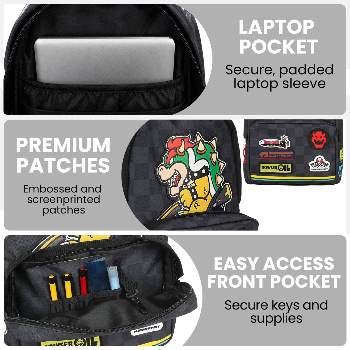 Bioworld Merchandising Backpacks Mario Kart Novelty Bowser Kart Inspired Adult 17" Backpack BPA6XF9NTNPP00