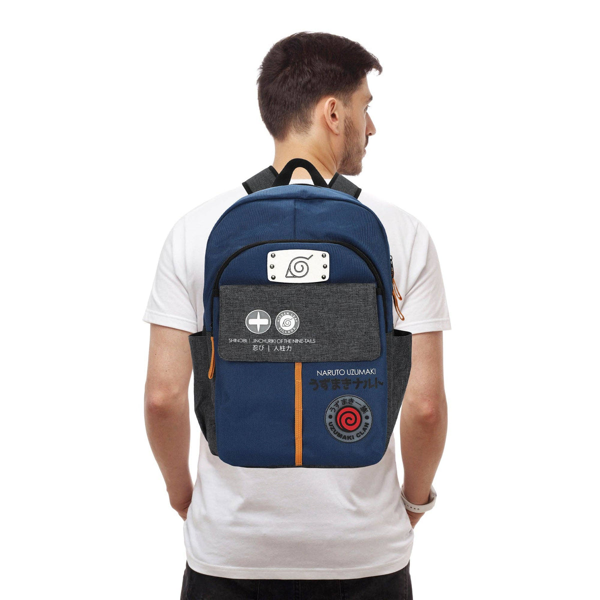 Bioworld Merchandising Backpacks Naruto Shippuden Shinobi Symbols Blue 17.5" Adult Commuter Backpack BPA9CTQNARPP00