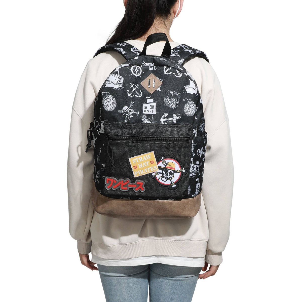 Bioworld Merchandising Backpacks One Piece Live Action Icons 16.5" Black Backpack BPA8CHCNETPP00