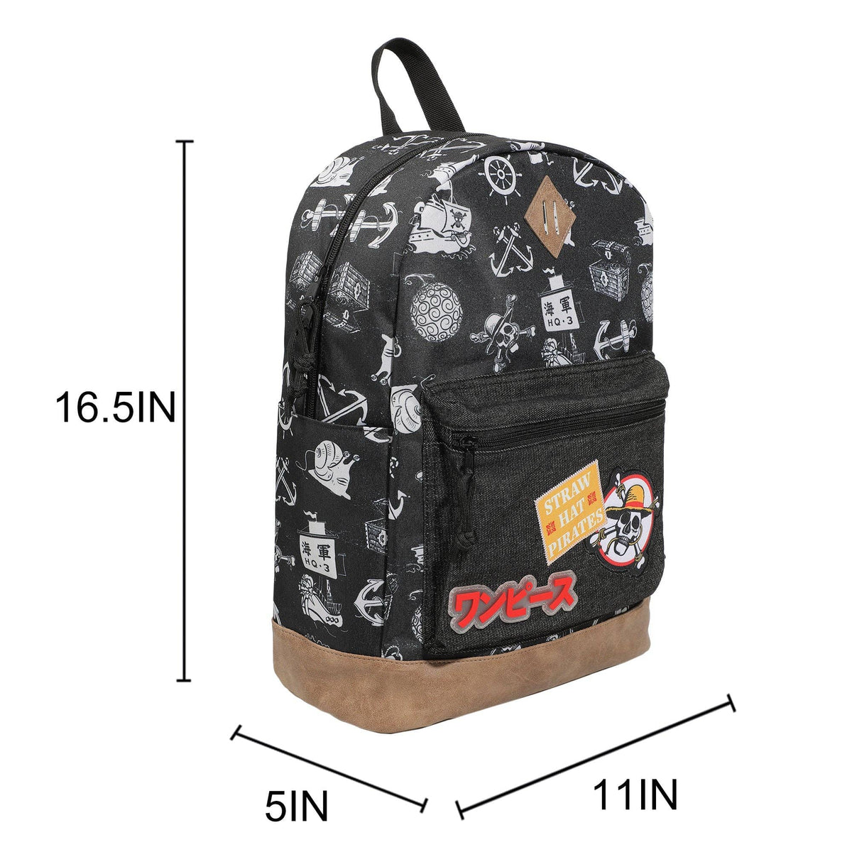 Bioworld Merchandising Backpacks One Piece Live Action Icons 16.5" Black Backpack BPA8CHCNETPP00