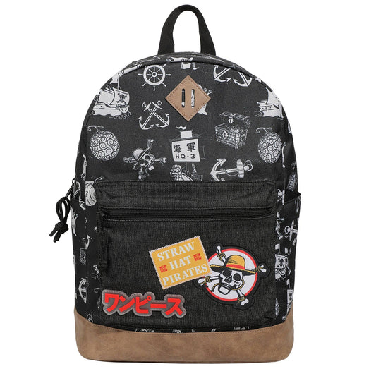 Bioworld Merchandising Backpacks One Piece Live Action Icons 16.5" Black Backpack BPA8CHCNETPP00