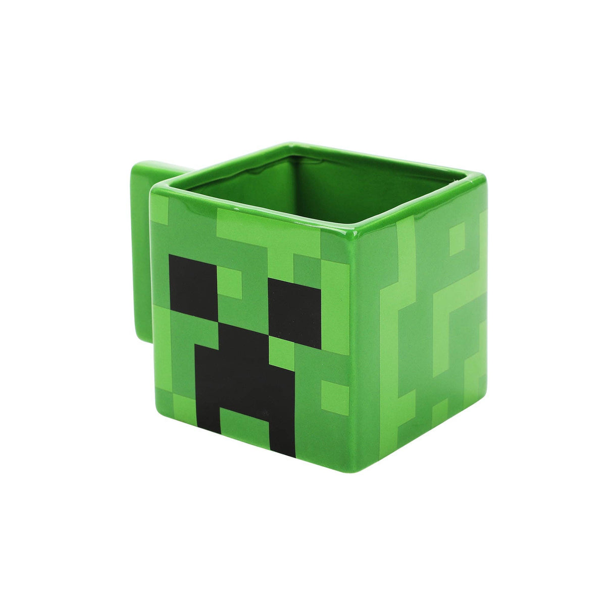 Bioworld Merchandising Minecraft Creeper Green 16 Oz Sculpted Square Ceramic Mug VUA7F6GMNCPP00