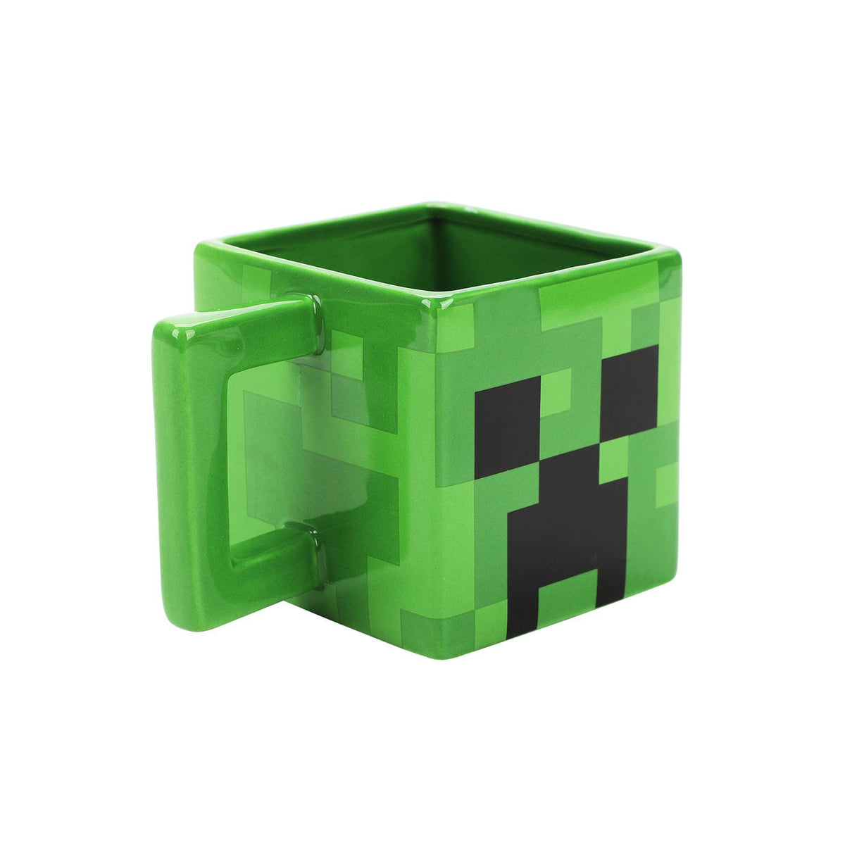 Bioworld Merchandising Minecraft Creeper Green 16 Oz Sculpted Square Ceramic Mug VUA7F6GMNCPP00
