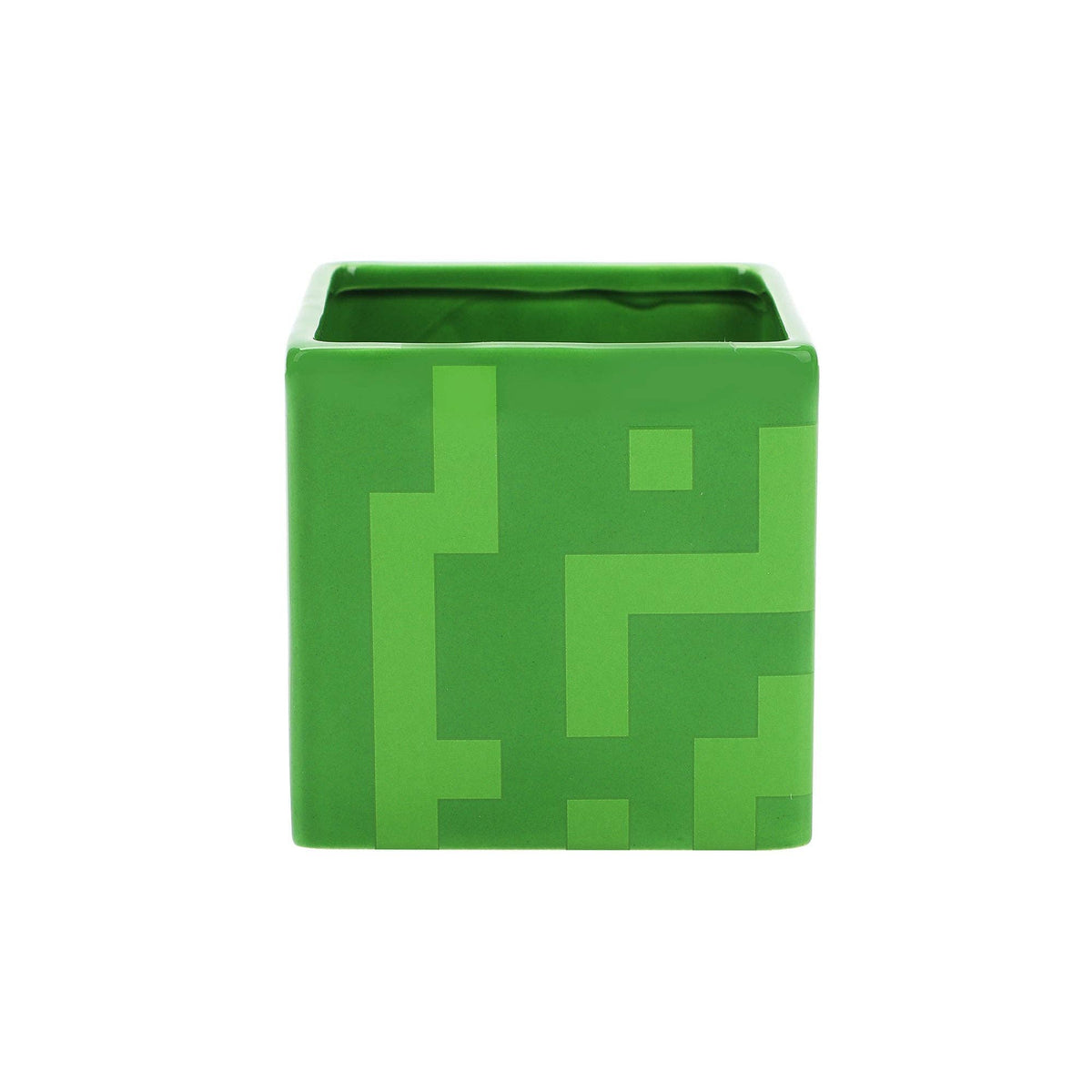 Bioworld Merchandising Minecraft Creeper Green 16 Oz Sculpted Square Ceramic Mug VUA7F6GMNCPP00