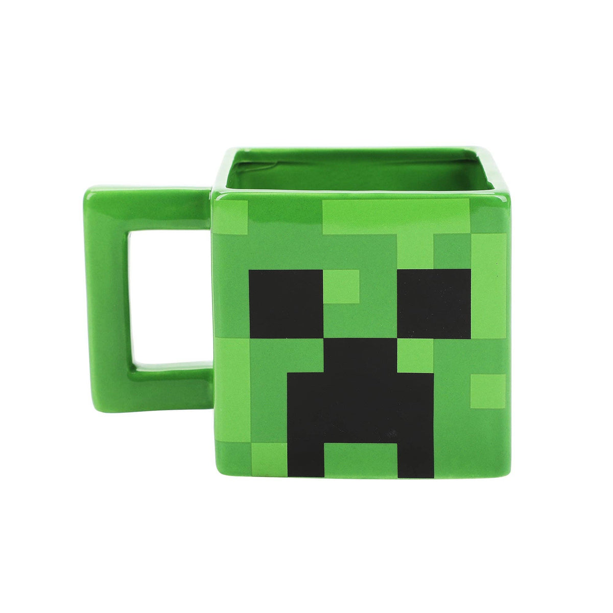 Bioworld Merchandising Minecraft Creeper Green 16 Oz Sculpted Square Ceramic Mug VUA7F6GMNCPP00