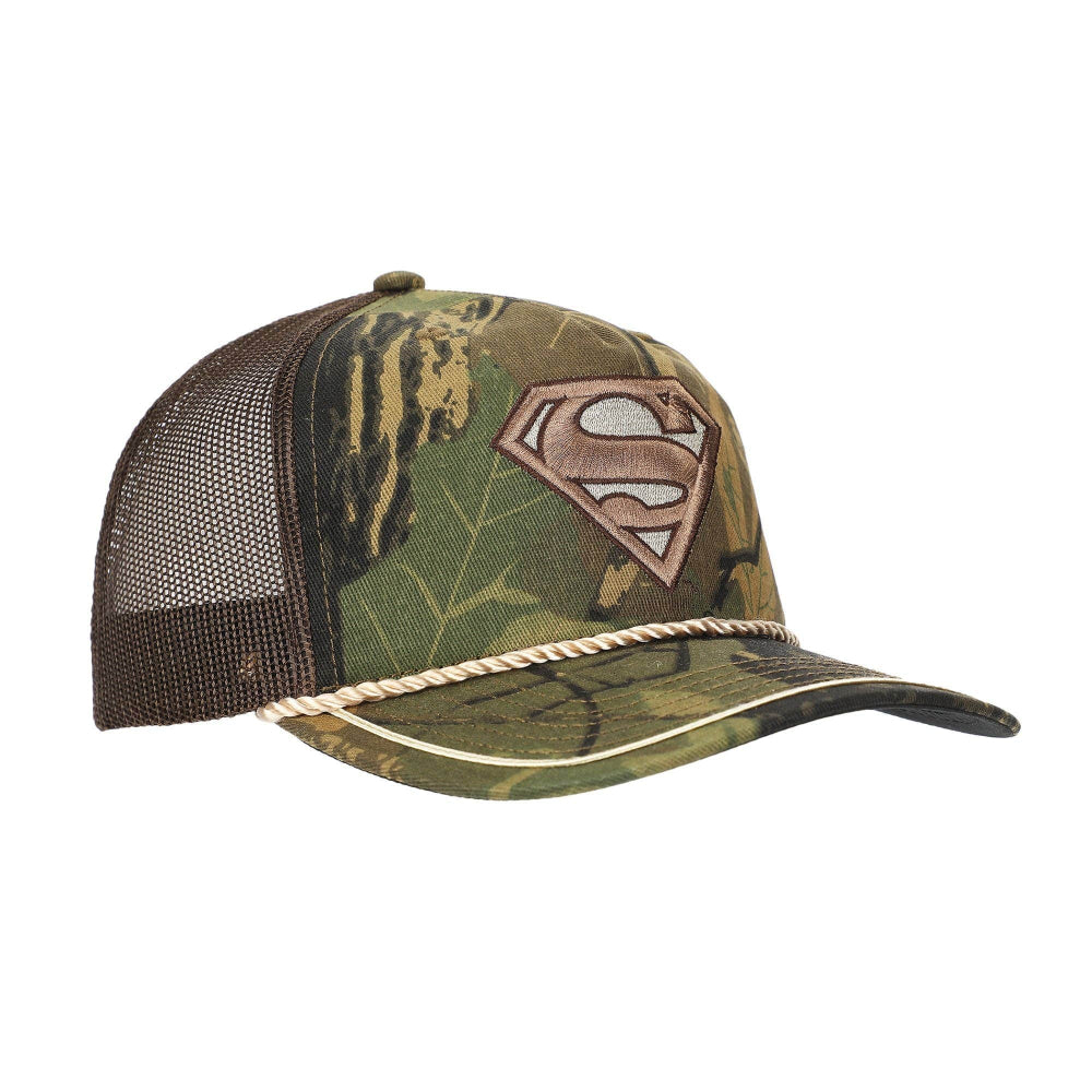 Bioworld Merchandising Superman Embroidered Logo Adult Camouflage Retro Trucker Hat SBM7BENSPMPP00