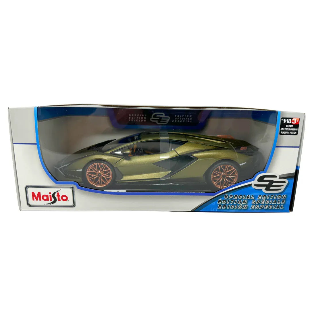 Maisto Diecast Car Maisto Special Edition 1:18 Scale Diecast Car - Lamborghini Models MAC46629LSFKV-SB Sian FKP 37 Verde - Stock Base