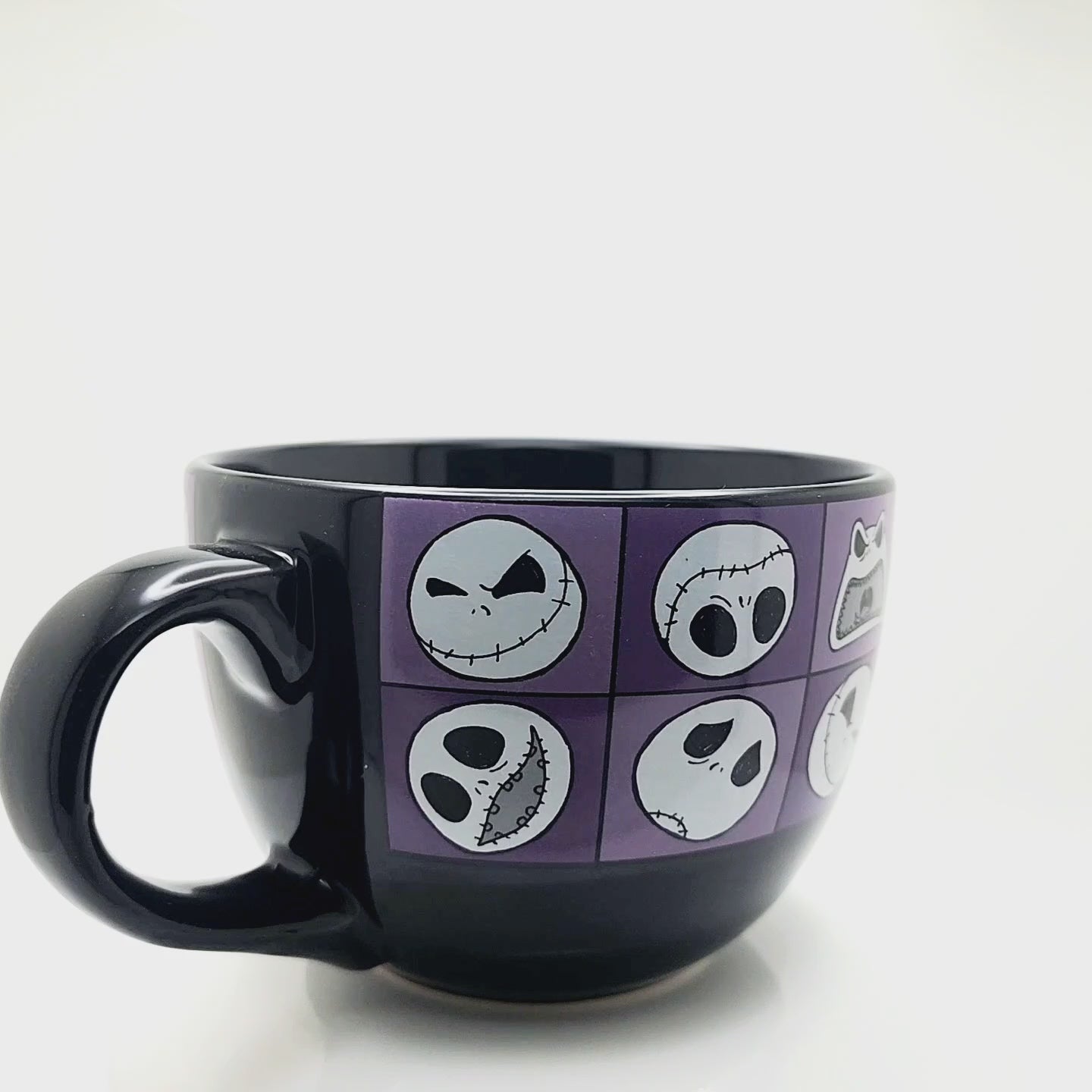 Disney The Nightmare Before Christmas Scary Citizens Ceramic Soup Mug With  Lid 