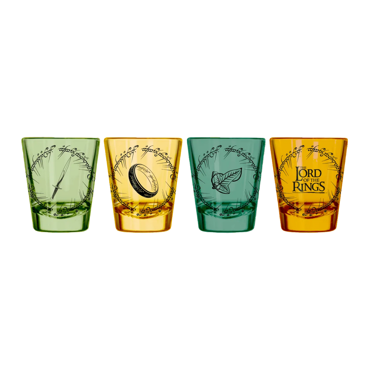 Silver Buffalo Lord of the Rings Boxed Color 4pc. 1.8oz. Mini Glass Set 4x1 LTRA0764B : LTRA0764B-CI012SB