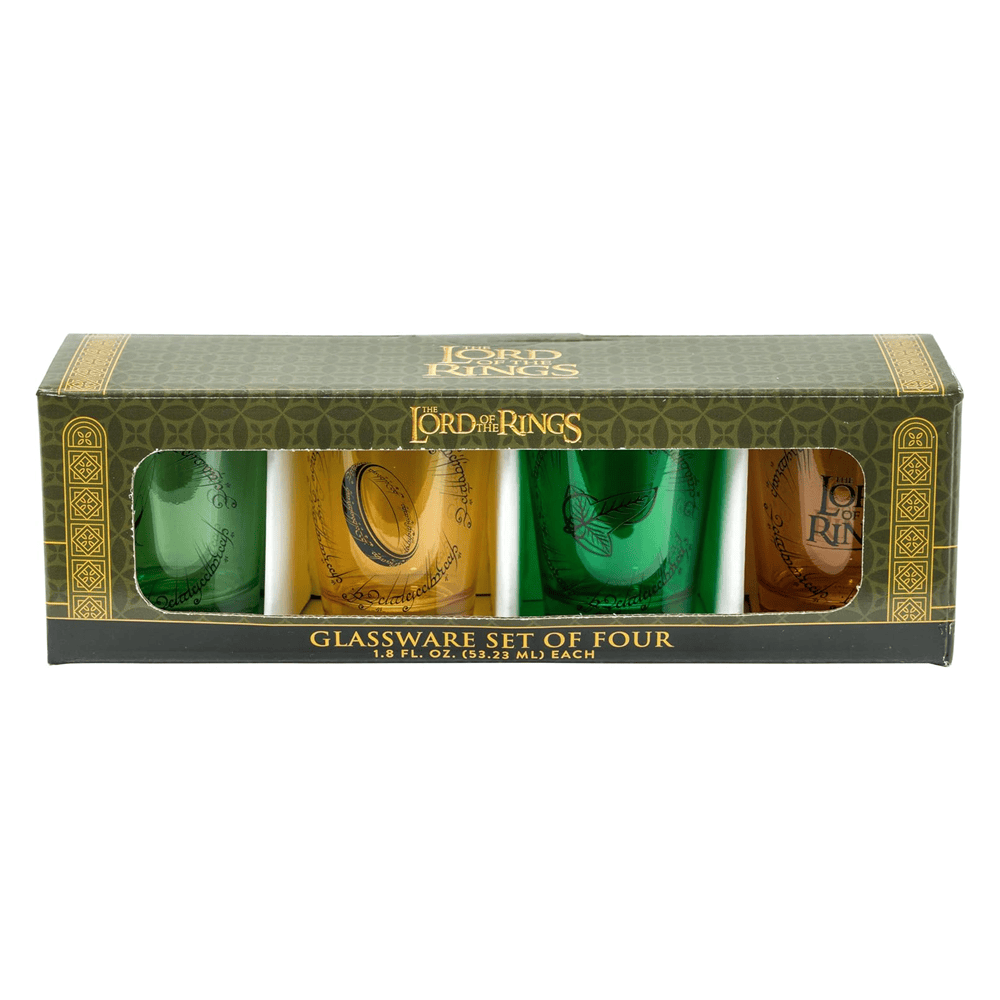Silver Buffalo Shot Glass Lord of the Rings Boxed Color 4pc. 1.8oz. Mini Glass Set LTRA0764B-CI012SB