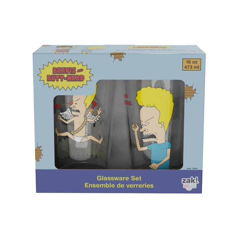 Zak! Designs Pint Glass Beavis and Butthead Glassware Set ZKBB21823