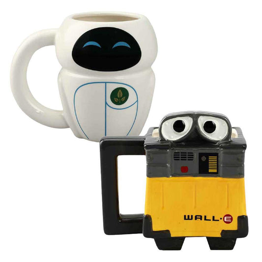 Bioworld Mug Disney Pixar Wall-E & Eve 3D Ceramic Mug Set In Box