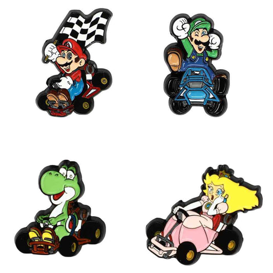 Bioworld Nintendo Super Mario Classic MarioKart Enamel Pins Set