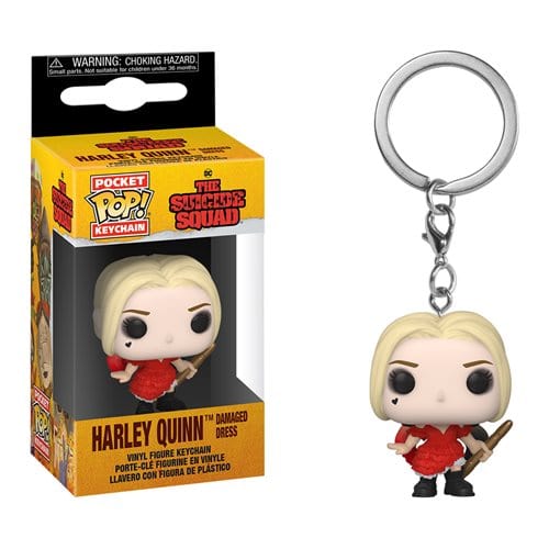 DC Comics The Suicide Squad Harley Quinn In Damaged Dress Pocket Pop! Vinyl Figure Keychain