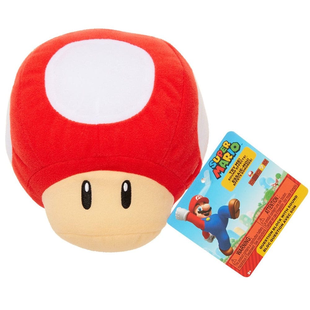 Jakks Pacific Plush Super Mario Bros. SFX Plush With Sound 1732WH01RM Red Power Up Mushroom