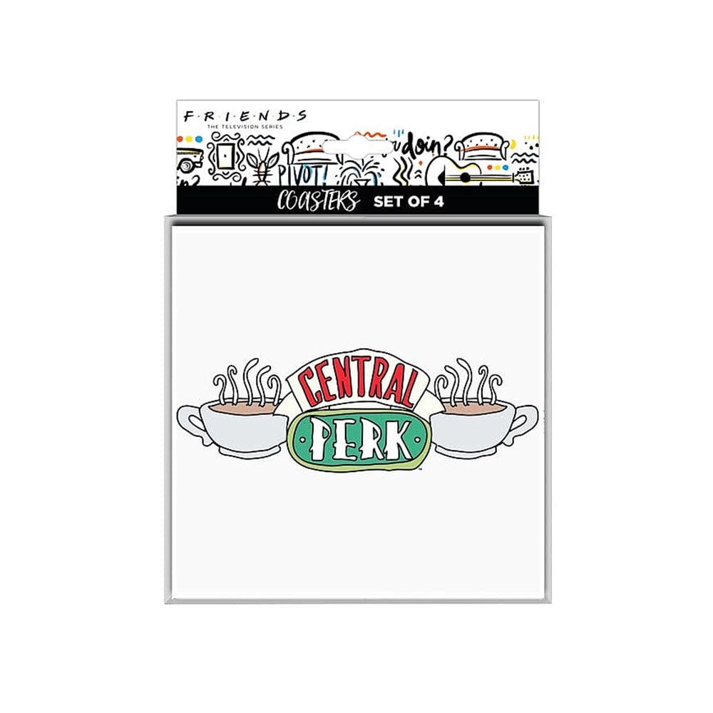 Friends Rollo Coaster Silver Buffalo Friends The TV Series Glass Coasters 4-pack – Collective ...