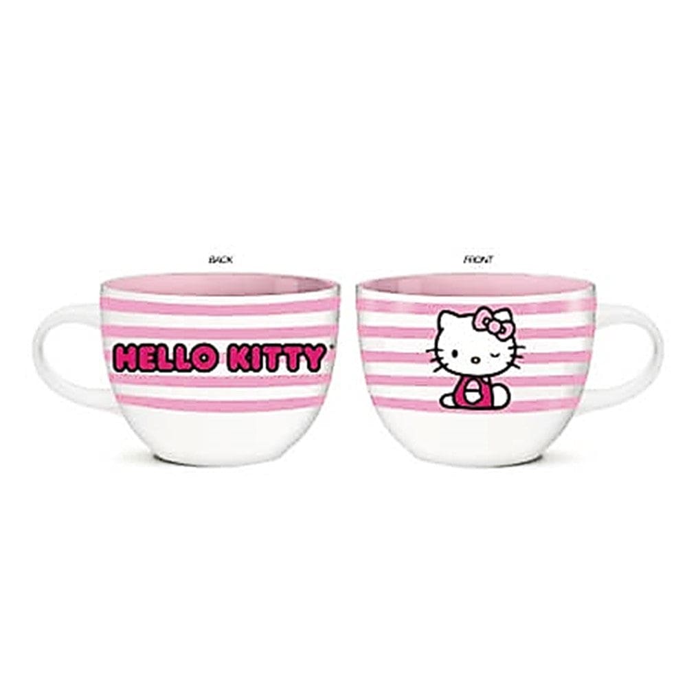Silver Buffalo Mug Sanrio Hello Kitty Ceramic Soup Mug 24oz KTY32733 Stripes