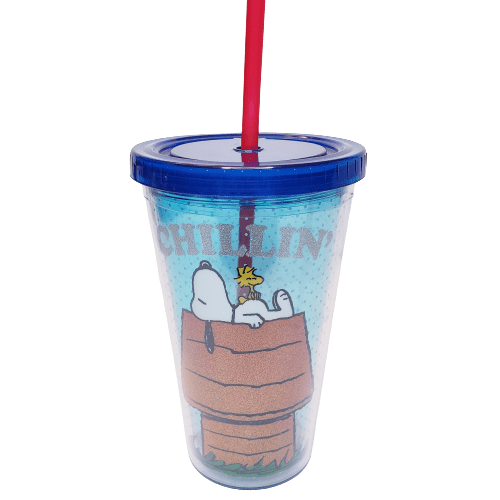 Silver Buffalo Tumbler Charles Schulz Peanuts Snoopy Glitter Tumbler 16oz
