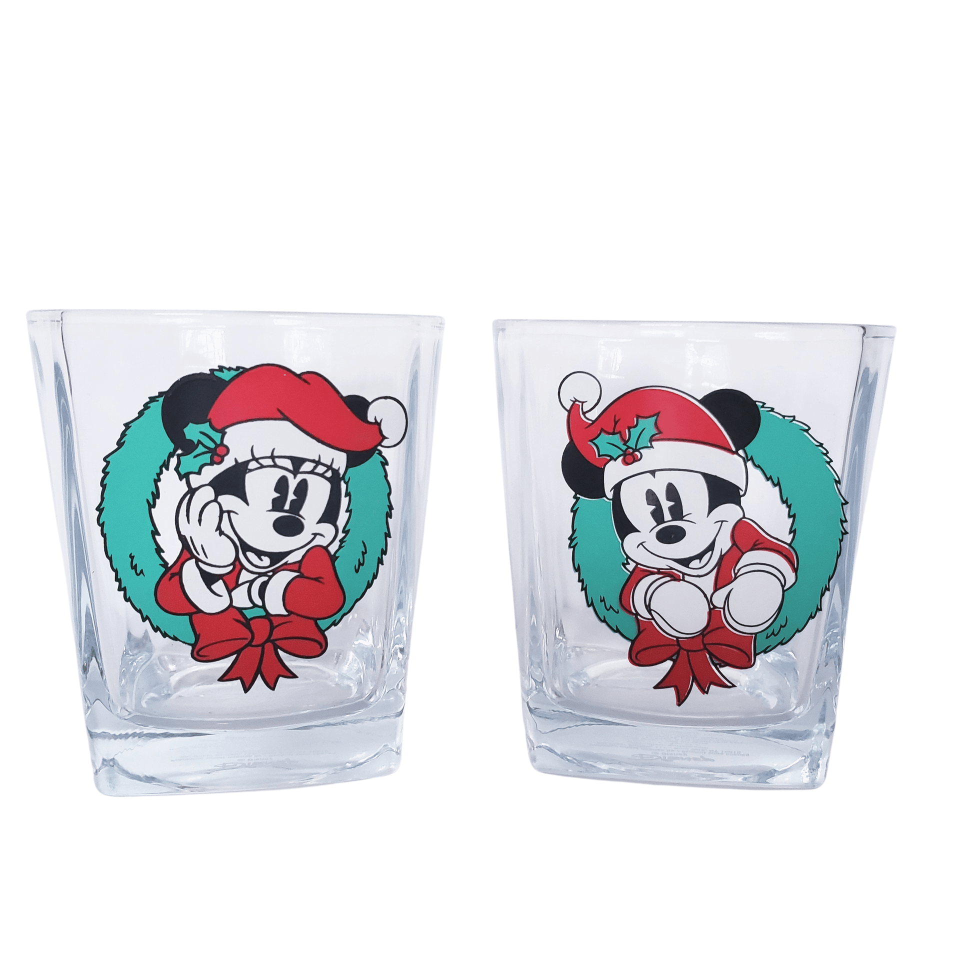 Disney Mickey & Minnie Mouse Christmas Glassware Set 9oz