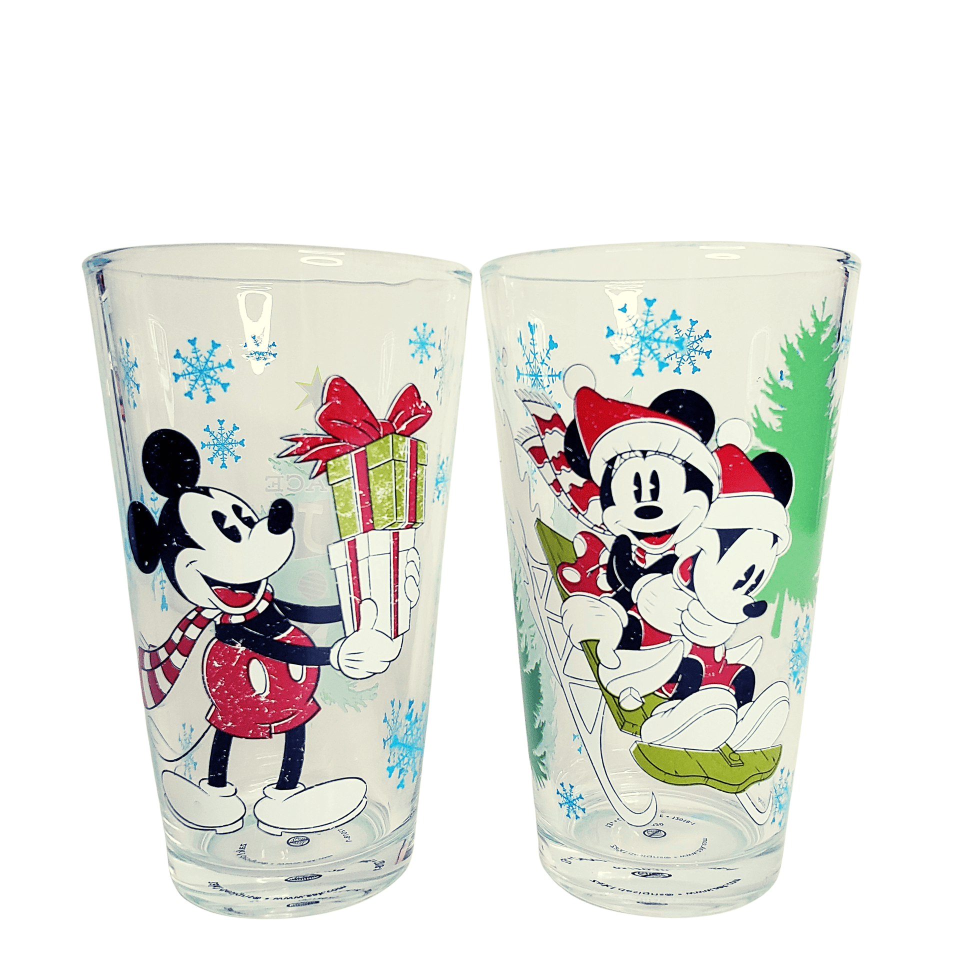 Zak! Pint Glass Disney Mickey & Minnie Mouse Pint Glassware Set 16oz V-15419